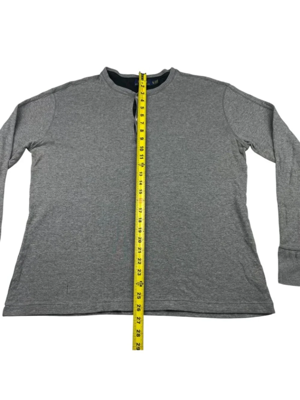 Polo Ralph Lauren Men’s 100% Cotton Fleece Lined L/S Henley T-Shirt Gray • XL